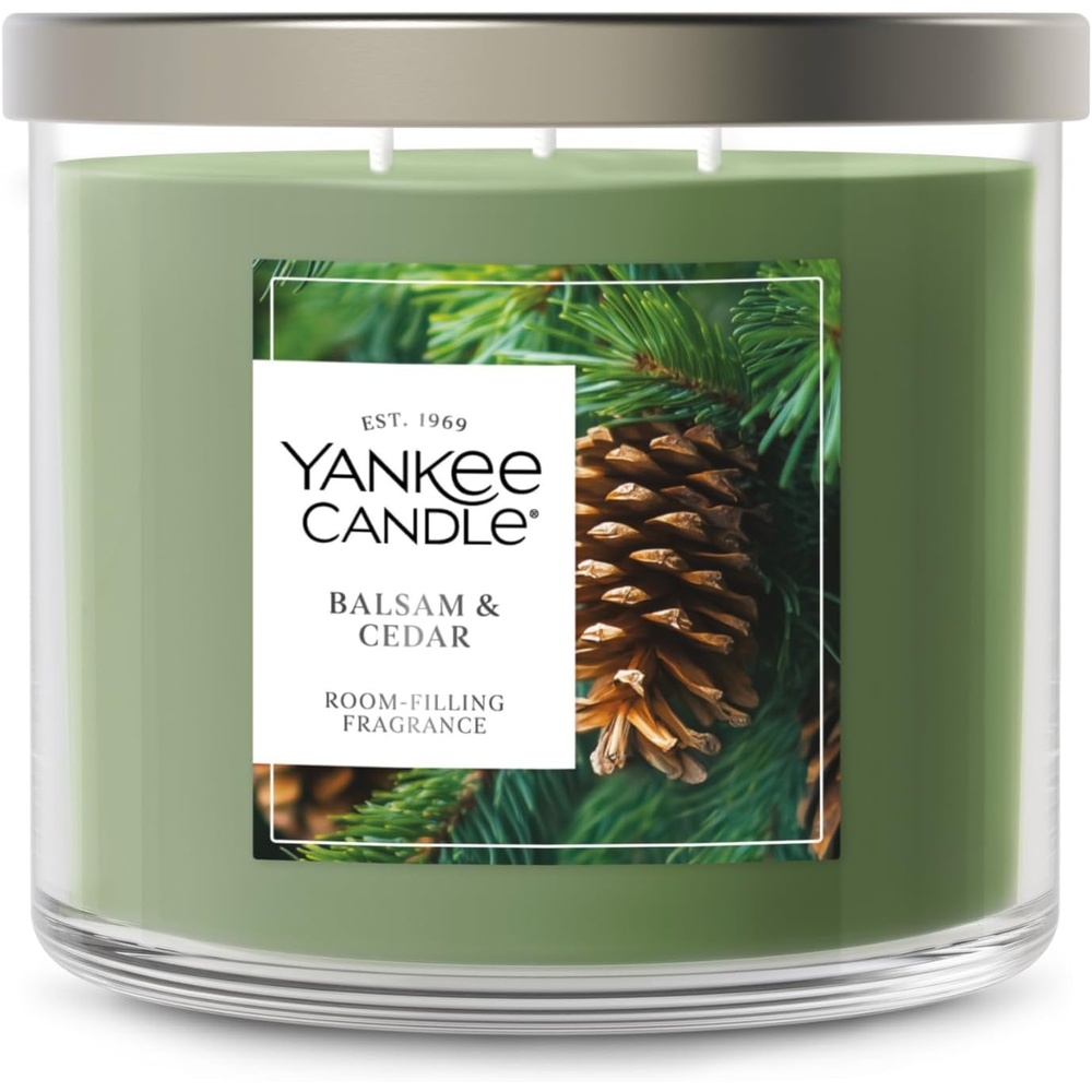 image:imageYankee Candle Large Tumbler Scented Candle with up to 80 Hour Burn Time Premium Plant Wax Blend for Consistent Burn 20 oz Tumbler Candle with Room Filling Fragrance Balsam amp CedarBalsam Cedar