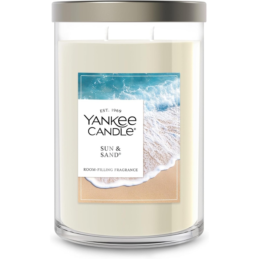 image:imageYankee Candle Large Tumbler Scented Candle with up to 80 Hour Burn Time Premium Plant Wax Blend for Consistent Burn 20 oz Tumbler Candle with Room Filling Fragrance Coconut BeachSun Sand