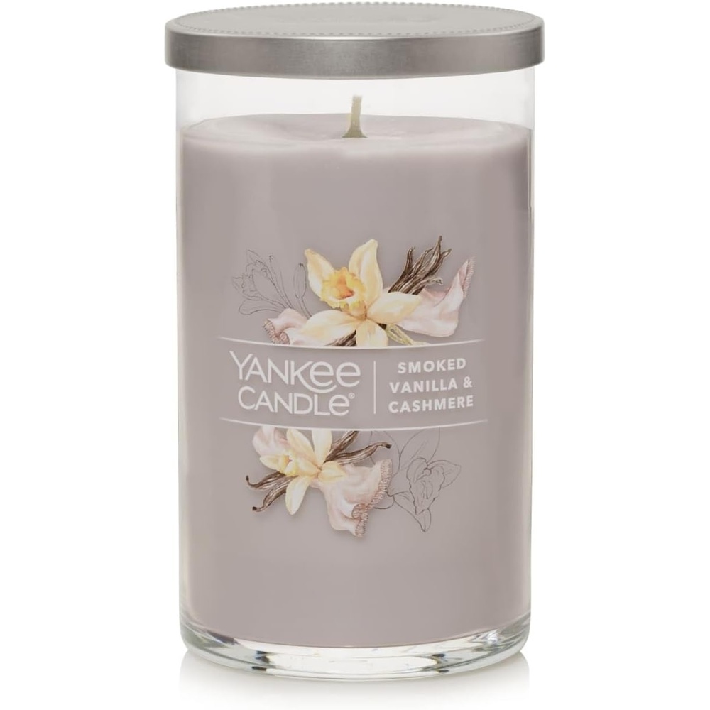 image:imageYankee Candle Large Tumbler Scented Candle with up to 80 Hour Burn Time Premium Plant Wax Blend for Consistent Burn 20 oz Tumbler Candle with Room Filling Fragrance Sugared Cinnamon AppleSmoked Vanilla Cashmere