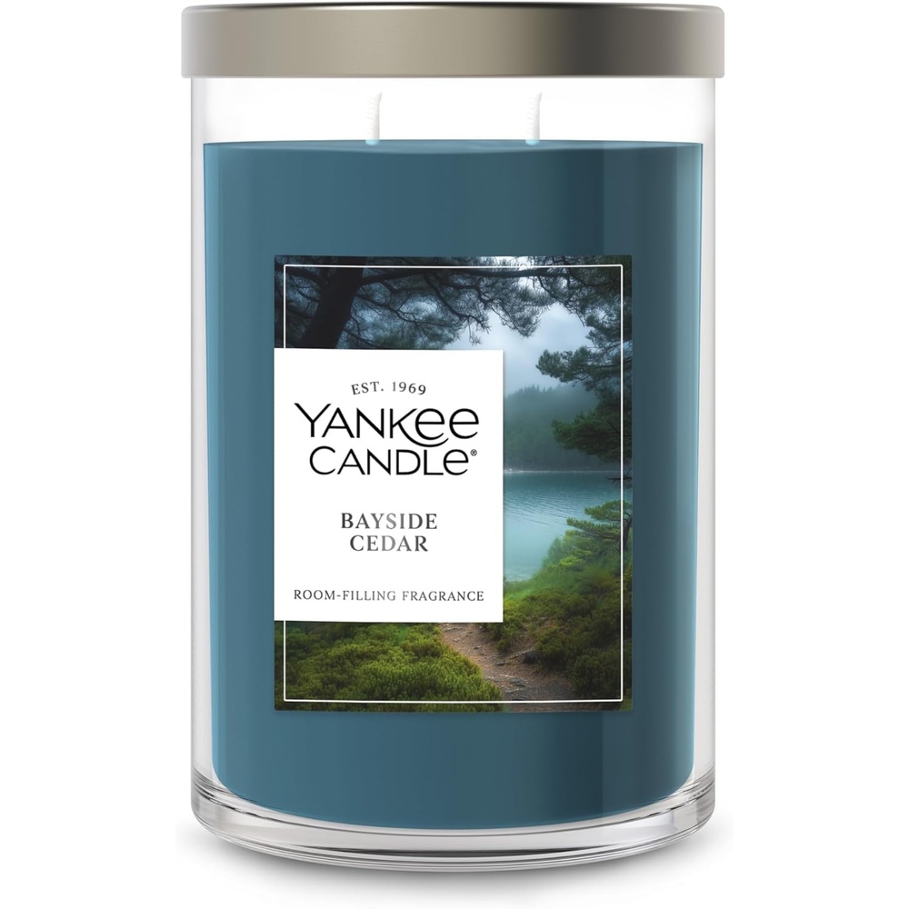 image:imageYankee Candle Large Tumbler Scented Candle with up to 80 Hour Burn Time Premium Plant Wax Blend for Consistent Burn 20 oz Tumbler Candle with Room Filling Fragrance Coconut BeachBayside Cedar