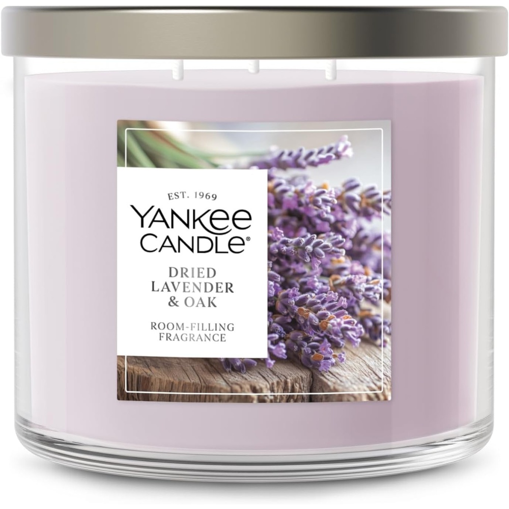 image:imageYankee Candle Large Tumbler Scented Candle with up to 80 Hour Burn Time Premium Plant Wax Blend for Consistent Burn 20 oz Tumbler Candle with Room Filling Fragrance Lilac BlossomsDried Lavender Oak