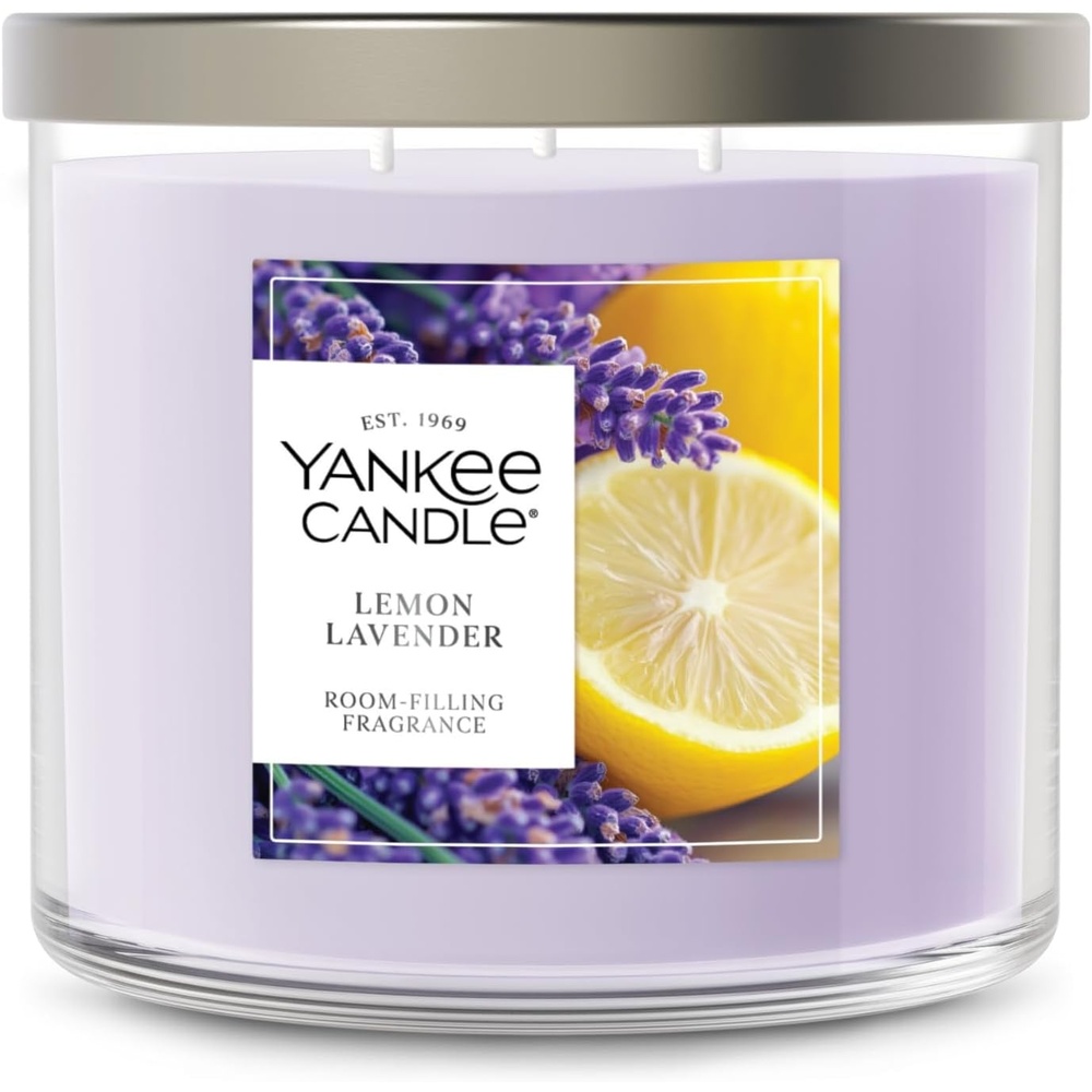 image:imageYankee Candle Large Tumbler Scented Candle with up to 80 Hour Burn Time Premium Plant Wax Blend for Consistent Burn 20 oz Tumbler Candle with Room Filling Fragrance Lilac BlossomsLemon Lavender