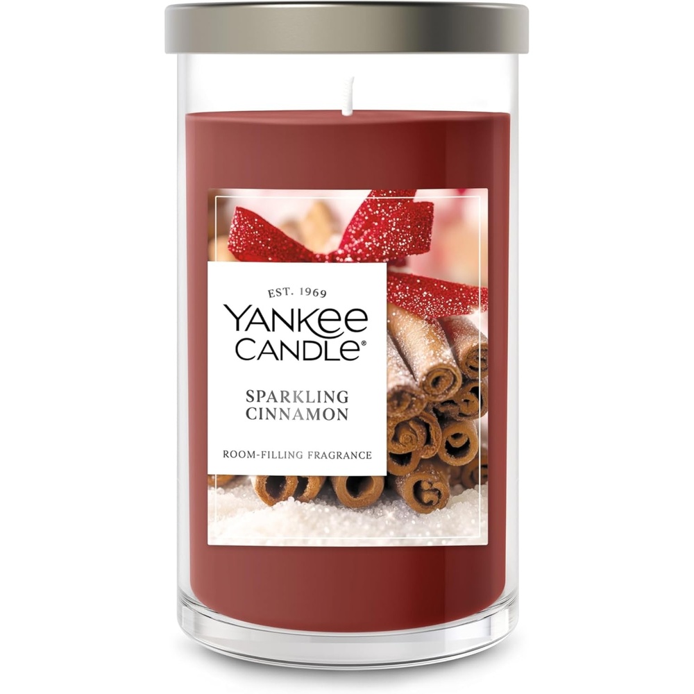 image:imageYankee Candle Large Tumbler Scented Candle with up to 80 Hour Burn Time Premium Plant Wax Blend for Consistent Burn 20 oz Tumbler Candle with Room Filling Fragrance Christmas EveSparkling Cinnamon