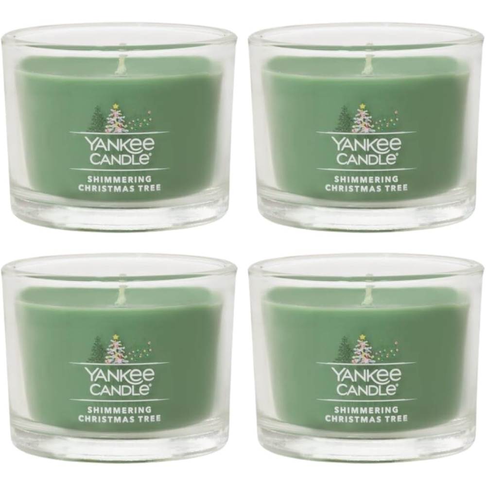 image:imageYankee Candle Mini Jar Scented Candles Small Single Wick Candle Set for Home Fragrance Soy Wax Blend Long Lasting Burn Shimmering Christmas Tree Pack of 6Shimmering Christmas Tree