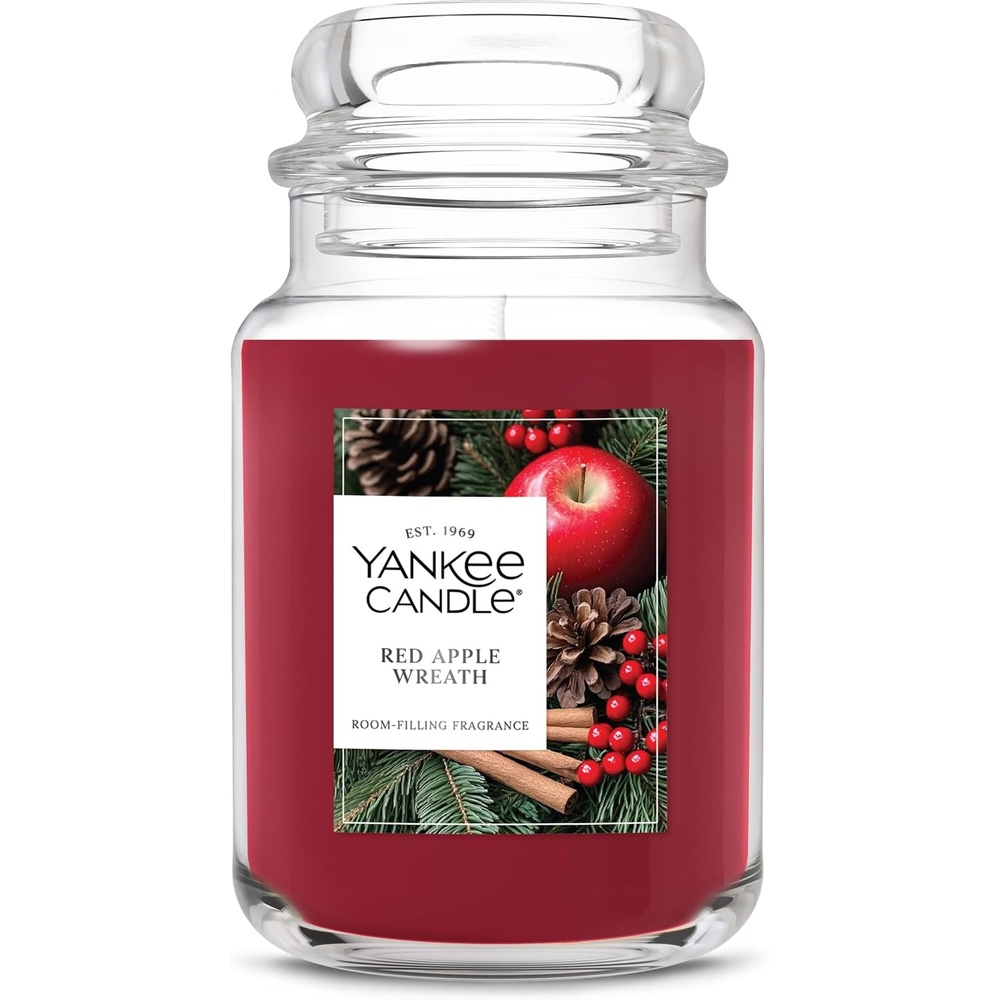 image:imageYankee Candle Mistletoe Christmas Scented Candle 22oz Large Jar with up to 150 Hour Burn Time GiftableRed Apple Wreath