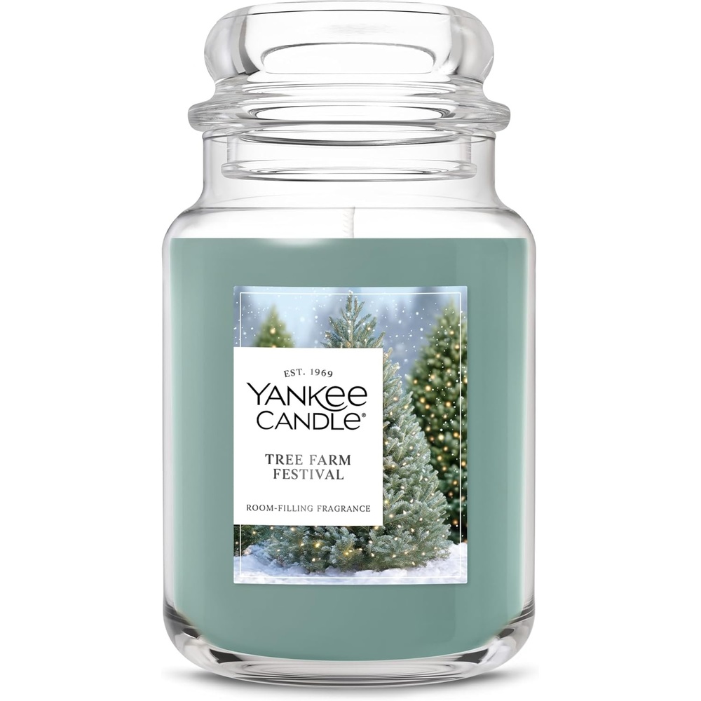 image:imageYankee Candle Mistletoe Christmas Scented Candle 22oz Large Jar with up to 150 Hour Burn Time GiftableTree Farm Festival