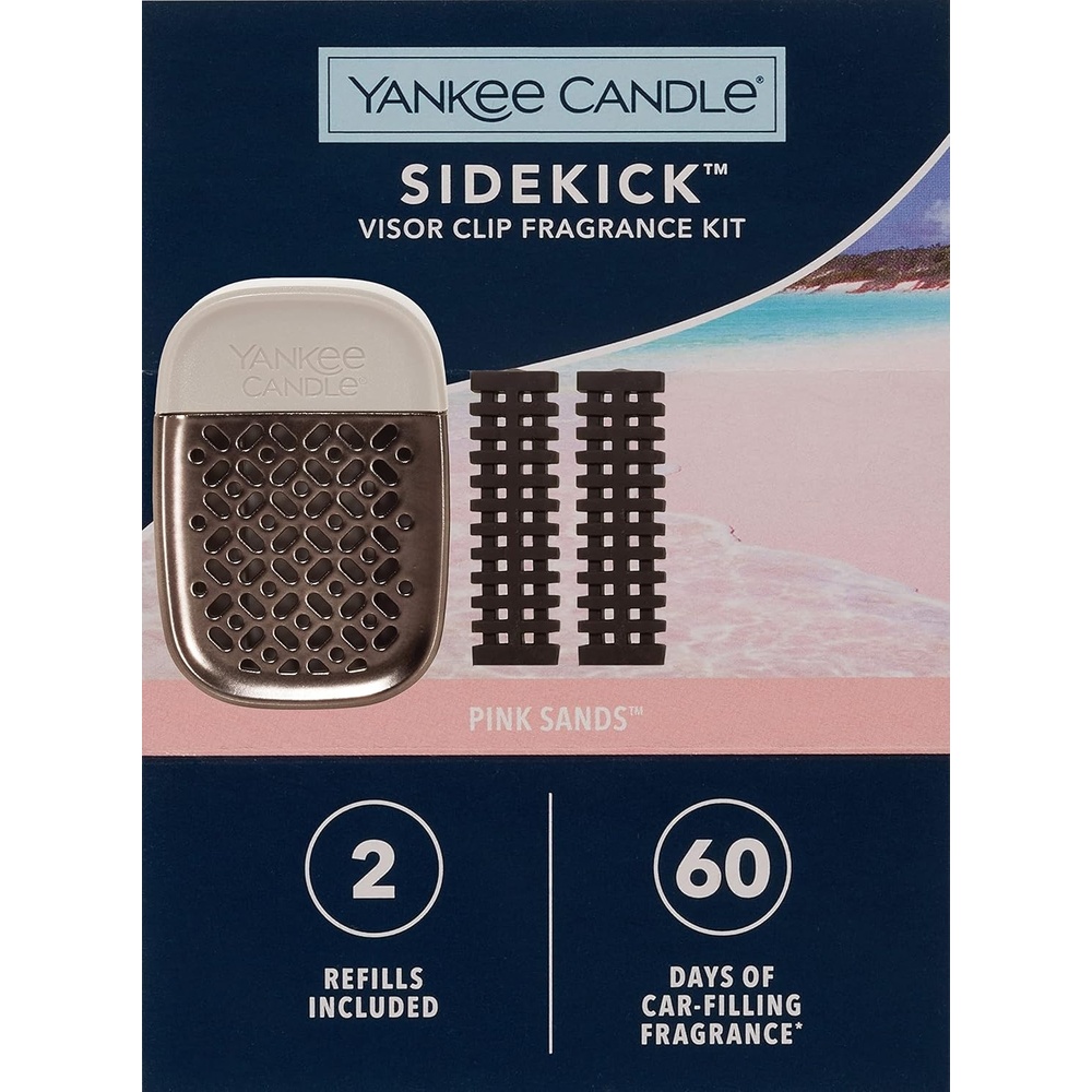 image:imageYankee Candle Pink Sands Sidekick Visor Clip Fragrance Kit with Two Refills XO Pack of 1