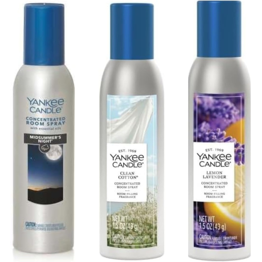 image:imageYankee Candle Room Spray Mystery Box  4 Pack Assorted Scents  Long Lasting Home amp Car Air Freshener Odor Eliminator Room Deodorizer 15 oz Each 4 Sprays TotalCottonLavenderMidsummer Variety Pack