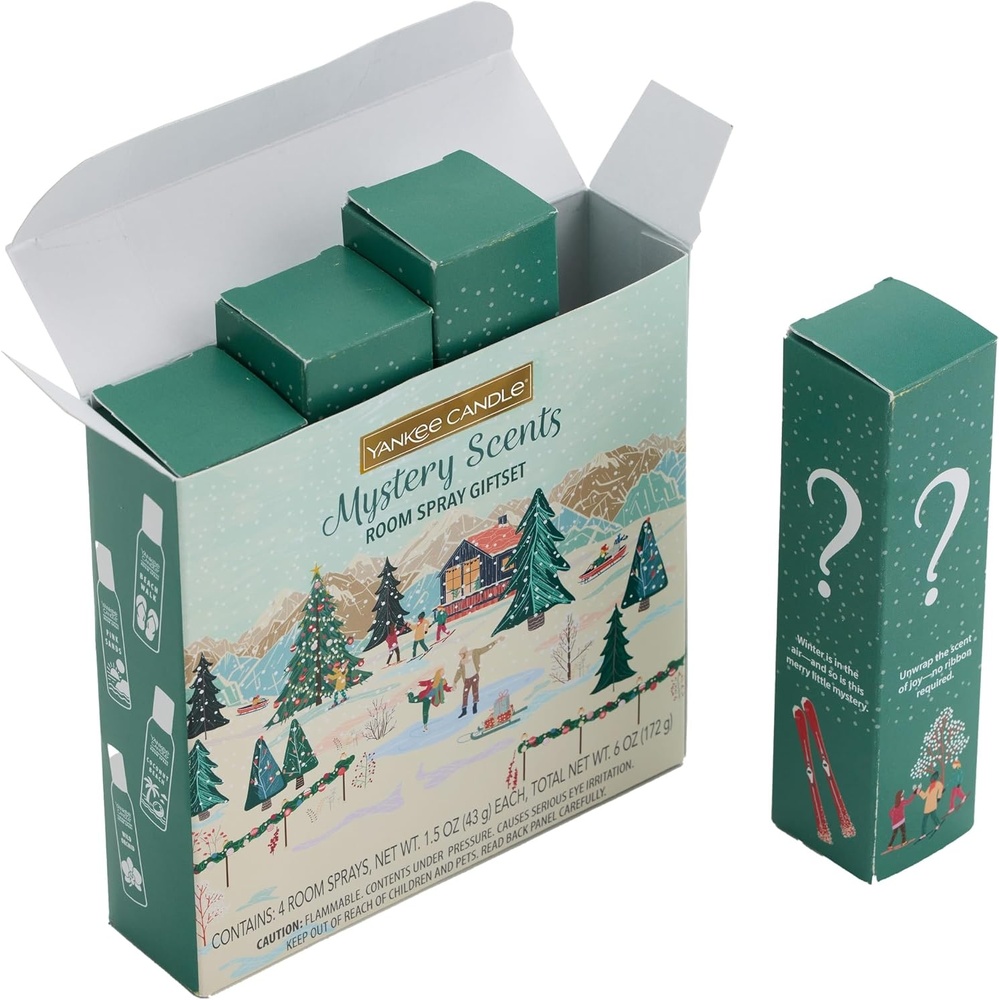 image:imageYankee Candle Room Spray Mystery Box 4 Pack Assorted Scents Long Lasting Home amp Car Air Freshener Odor Eliminator Room Deodorizer 15 oz Each 4 Sprays TotalMystery Box