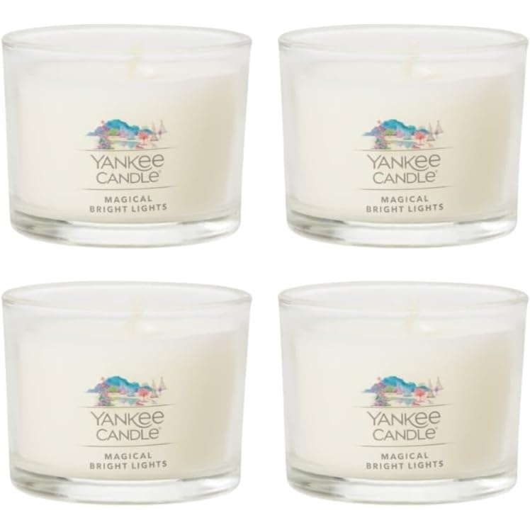 image:imageYankee Candle Signature Votive Mini Candle Jar Bayside Cedar Scent Natural Soy Wax Blend Candle with Natural Fiber Wick 13 OZ Glass Jar Pack of 12Magical Bright Lights