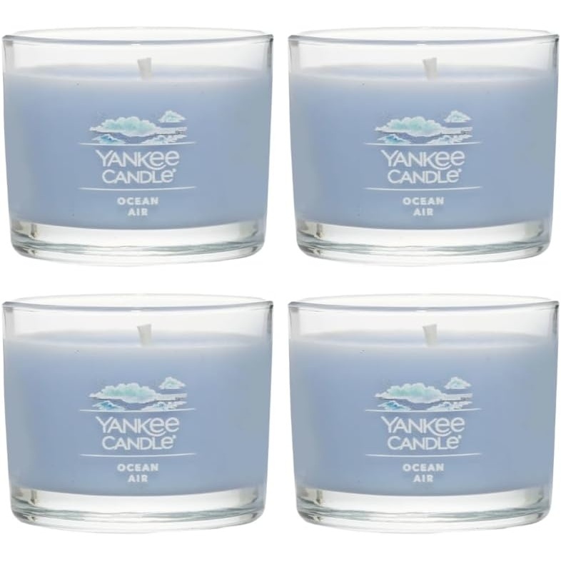 image:imageYankee Candle Signature Votive Mini Candle Jar Bayside Cedar Scent Natural Soy Wax Blend Candle with Natural Fiber Wick 13 OZ Glass Jar Pack of 12Ocean Air