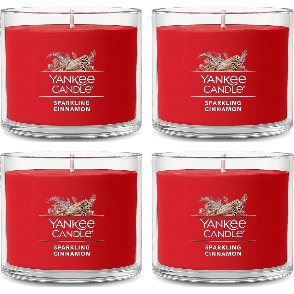 image:imageYankee Candle Signature Votive Mini Candle Jar Spiced Pumpkin Scent Natural Soy Wax Blend Candle with Natural Fiber Wick 13 OZ Glass Jar Pack of 12Sparkling Cinnamon