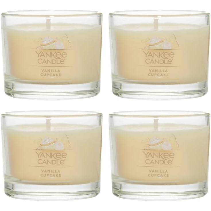 image:imageYankee Candle Signature Votive Mini Candle Jar Spiced Pumpkin Scent Natural Soy Wax Blend Candle with Natural Fiber Wick 13 OZ Glass Jar Pack of 12Vanilla Cupcake