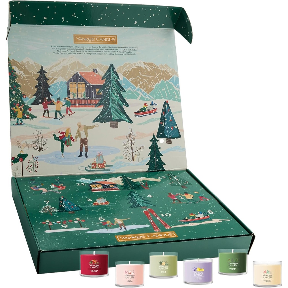 image:imageYankee Candle Signature Votive Mini Jars 12 Days of Christmas Candle Advent Calendar Variety Pack Natural Soy Wax Blend with Natural Fiber Wick 13 OZ Glass Jar Pack of 12Holiday 2025