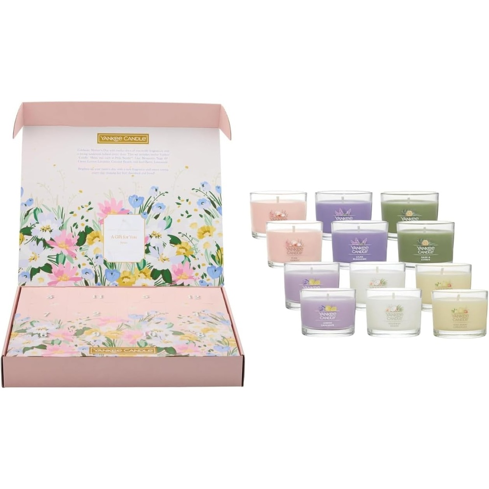image:imageYankee Candle Signature Votive Mini Jars 12 Days of Christmas Candle Advent Calendar Variety Pack Natural Soy Wax Blend with Natural Fiber Wick 13 OZ Glass Jar Pack of 12Mothers Day