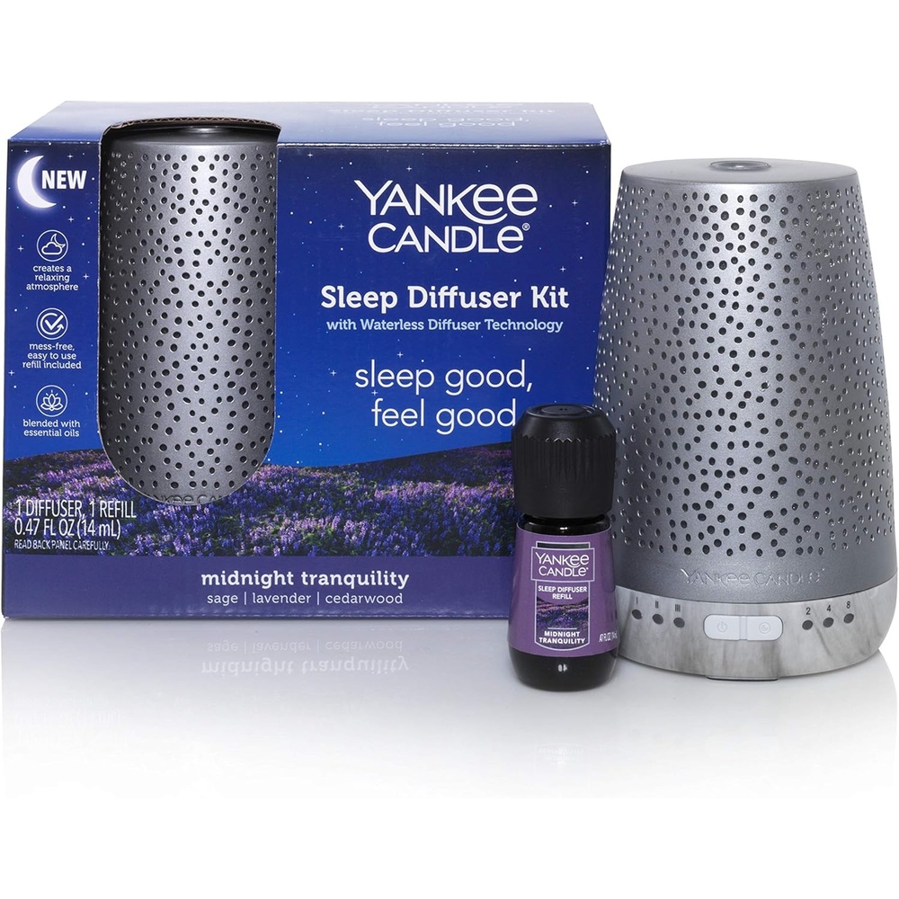image:imageYankee Candle Sleep Diffuser Kit Bronze Includes Diffuser for Essential Oils and Calm Night Fragrance Oil Refill Up to 30 Nights of Relaxing FragranceSilver Dots