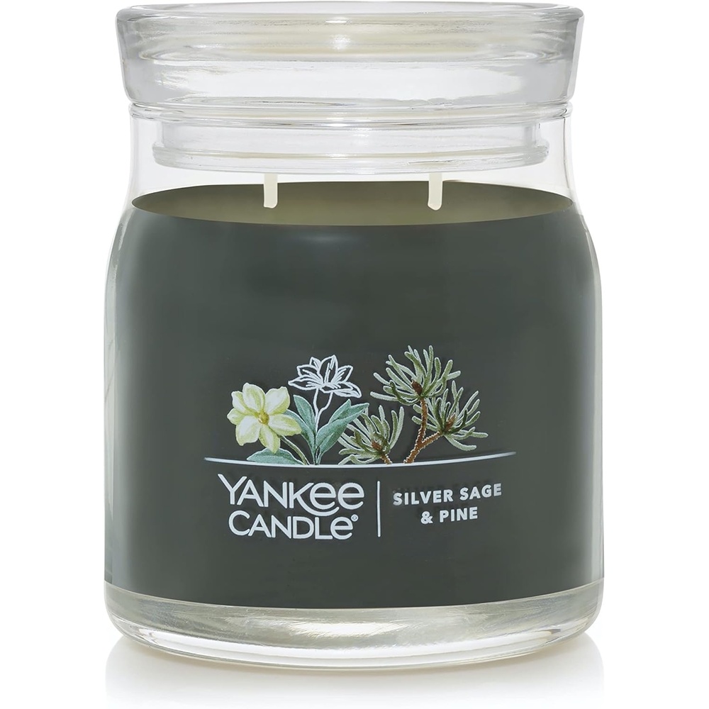 image:imageYankee Candle Studio Scented Candle Single Wick Jar Candle for Home Fragrance Premium Plant Wax Blend Long Lasting Burn Dried Lavender amp Oak Pack of 1Silver Sage Pine