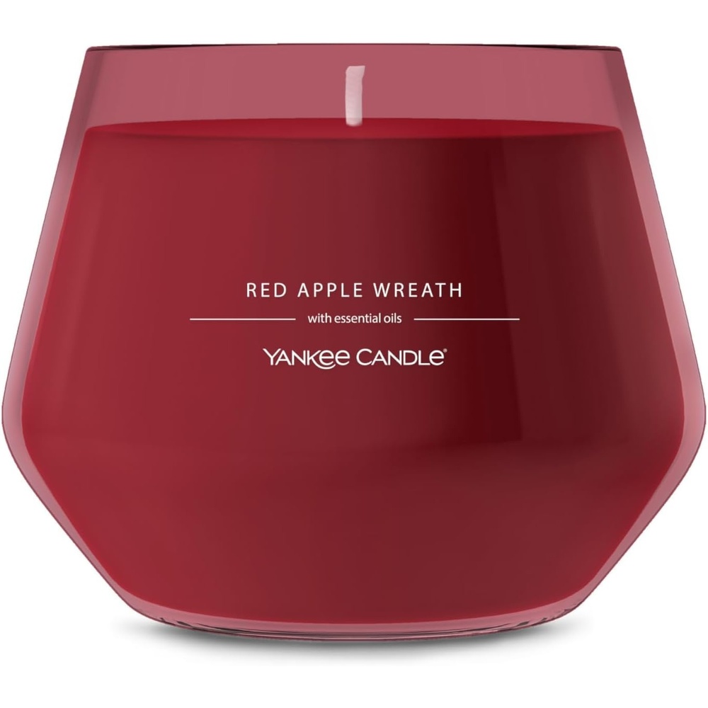 image:imageYankee Candle Studio Scented Candle with up to 50 Hour Burn Time Premium Plant Wax Blend for Consistent Burn 10 oz Jar Candle with Room Filling Fragrance Red Apple Wreath Pack of 1Festive