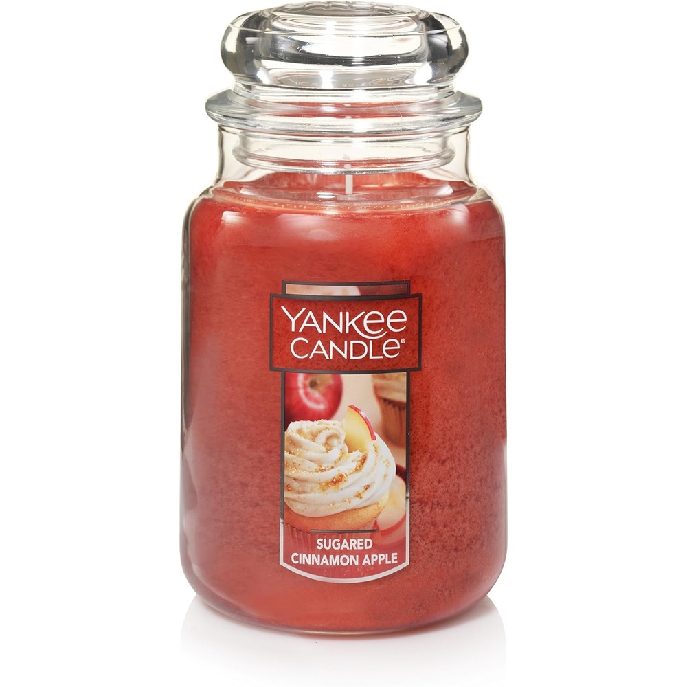 image:imageYankee Candle Sugared Cinnamon Apple Scented Classic 22oz Large Jar Single Wick Aromatherapy Candle Over 110 Hours of Burn Time Perfect for Fall and Autumn Home DcorFruit