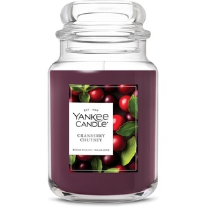 Yankee Candle Black Cherry Scented Candle, 22oz Large Jar with up to 150 Hour Burn Time, Giftable(Cranberry Chutney)