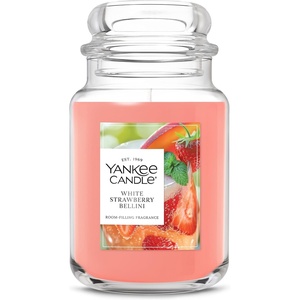 Yankee Candle Black Cherry Scented Candle, 22oz Large Jar with up to 150 Hour Burn Time, Giftable(White Strawberry Bellini)
