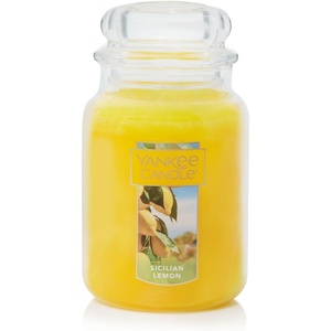 Yankee Candle Black Cherry Scented Classic 22oz Large Jar Single Wick Candle Over 110 Hours of Burn Time Ideal for Home Décor and Gifting(Sicilian Lemon)
