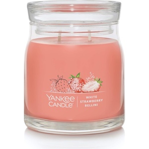 Yankee Candle Black Cherry Scented Classic 22oz Large Jar Single Wick Candle Over 110 Hours of Burn Time Ideal for Home Décor and Gifting(White Strawberry Bellini)