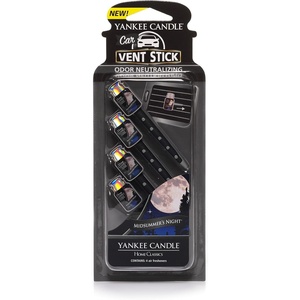 Yankee Candle Car Air Fresheners Car Vent Stick MidSummer’s Night Scented Includes 4 Odor Neutralizing Sticks Each Lasts Up To 2 Weeks(1 Count (Pack of 1))
