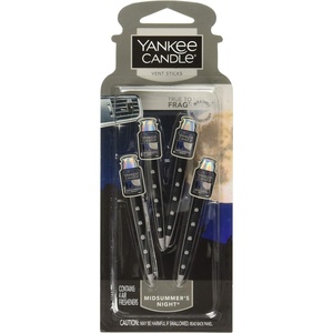 Yankee Candle Car Air Fresheners Car Vent Stick MidSummer’s Night Scented Includes 4 Odor Neutralizing Sticks Each Lasts Up To 2 Weeks(8 Count (Pack of 1))