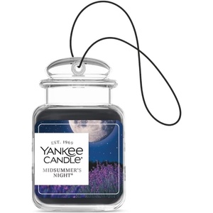 Yankee Candle Car Jar Ultimate Air Freshener, Hanging Car Freshener, Long Lasting Car Fragrance, Bahama Breeze (Pack of 1)(MidSummer’s Night)