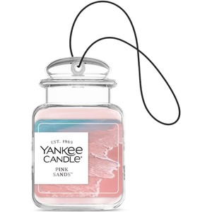 Yankee Candle Car Jar Ultimate Hanging Air Freshener, Pink Sands, Up to 30 Days Odor Neutralization
