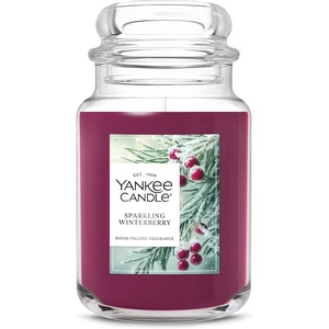 Yankee Candle Christmas Cookie Scented Candle, 22oz Large Jar with up to 150 Hour Burn Time, Giftable(Sparkling Winterberry)