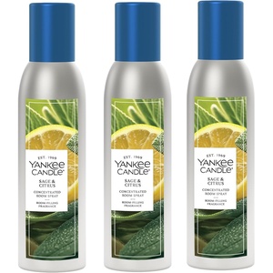 Yankee Candle Concentrated Room Spray Air Freshener, Instant Home Fragrance, Odor Eliminating Spray, Iced Berry Lemonade (Pack of 3)(Sage & Citrus)