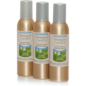 Yankee Candle Concentrated Room Spray Air Freshener, Instant Home Fragrance, Odor Eliminating Spray, Macintosh (Pack of 3)(Clean Cotton)