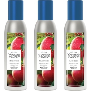 Yankee Candle Concentrated Room Spray Air Freshener, Instant Home Fragrance, Odor Eliminating Spray, Macintosh (Pack of 3)(Macintosh)