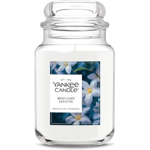 Yankee Candle Dried Lavender & Oak, Scented Candle, 22oz Large Jar with up to 150 Hour Burn Time, Giftable, Birthdays(Midnight Jasmine)
