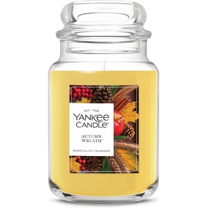 Yankee Candle Home Sweet Home Scented Candle, 22oz Large Jar, Up to 150 Hour Burn Time, Giftable(Autumn Wreath)