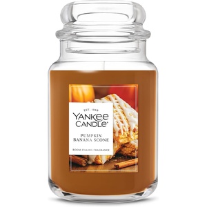 Yankee Candle Home Sweet Home Scented Candle, 22oz Large Jar, Up to 150 Hour Burn Time, Giftable(Pumpkin Banana Scone)
