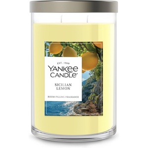 Yankee Candle Large Tumbler Scented Candle with up to 80 Hour Burn Time, Premium Plant Wax Blend for Consistent Burn, 20 oz Tumbler Candle with Room Filling Fragrance, Tangerine & Vanilla(Sicilian Lemon)