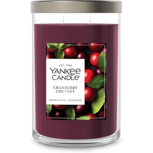 Yankee Candle Large Tumbler Scented Candle with up to 80 Hour Burn Time, Premium Plant Wax Blend for Consistent Burn, 20 oz Tumbler Candle with Room Filling Fragrance, Christmas Eve(Cranberry Chutney)