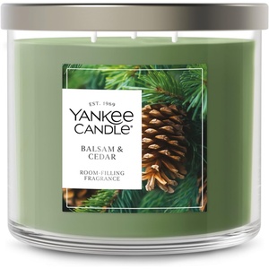 Yankee Candle Large Tumbler Scented Candle with up to 80 Hour Burn Time, Premium Plant Wax Blend for Consistent Burn, 20 oz Tumbler Candle with Room Filling Fragrance, Balsam & Cedar(Balsam & Cedar)