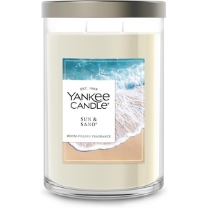 Yankee Candle Large Tumbler Scented Candle with up to 80 Hour Burn Time, Premium Plant Wax Blend for Consistent Burn, 20 oz Tumbler Candle with Room Filling Fragrance, Coconut Beach(Sun & Sand)