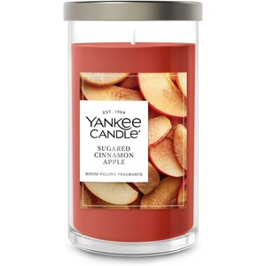Yankee Candle Large Tumbler Scented Candle with up to 80 Hour Burn Time, Premium Plant Wax Blend for Consistent Burn, 20 oz Tumbler Candle with Room Filling Fragrance, Sugared Cinnamon Apple(Sugared Cinnamon Apple)