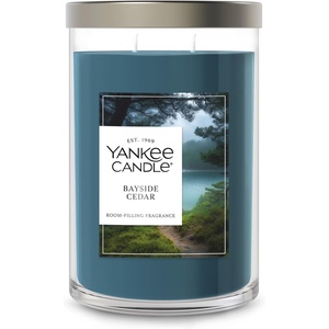 Yankee Candle Large Tumbler Scented Candle with up to 80 Hour Burn Time, Premium Plant Wax Blend for Consistent Burn, 20 oz Tumbler Candle with Room Filling Fragrance, Coconut Beach(Bayside Cedar)
