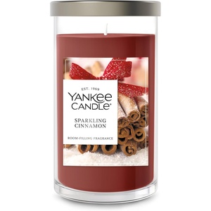 Yankee Candle Large Tumbler Scented Candle with up to 80 Hour Burn Time, Premium Plant Wax Blend for Consistent Burn, 20 oz Tumbler Candle with Room Filling Fragrance, Christmas Eve(Sparkling Cinnamon)