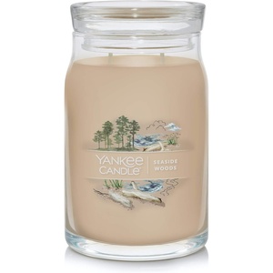 Yankee Candle Mediterranean Breeze Scented Classic 22oz Large Jar Single Wick Candle Over 110 Hours of Burn Time Paraffin-Grade Wax(Seaside Woods)