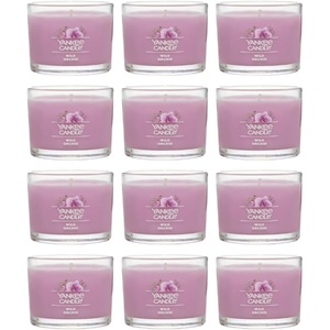 Yankee Candle Mini Jar Candles, Wild Orchid Scented, Pink Soy Wax Blend for Long Lasting Home Fragrance and Decorative Table Accents, 1.3 Ounce (Pack of 12)