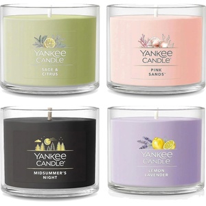 Yankee Candle Mini Jar Scented Candles, Small Single Wick Candle Set, Soy Wax Blend, Vanilla Cupcake, Lilac Blossoms, Coconut Beach, Pink Sands (Sweet Serenity Variety Pack)(Tropical Breeze)