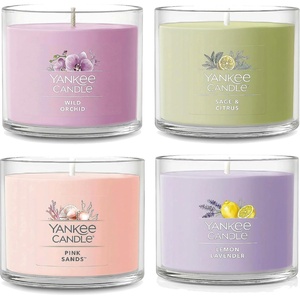 Yankee Candle Mini Jar Scented Candles, Small Single Wick Candle Set, Soy Wax Blend, Vanilla Cupcake, Lilac Blossoms, Coconut Beach, Pink Sands (Sweet Serenity Variety Pack)(Zen Oasis)