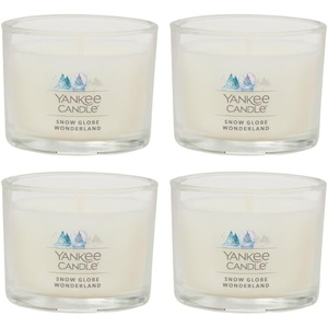 Yankee Candle Mini Jar Scented Candles, Small Single Wick Candle Set for Home Fragrance, Soy Wax Blend, Long Lasting Burn, Shimmering Christmas Tree (Pack of 6)(Snow Globe Wonderland)